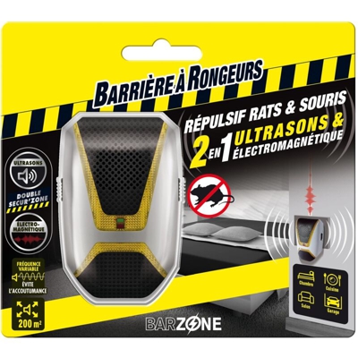 BARRIERE A RONGEURS Zutreffend - Raschietto Repellente a ultrasuoni e elettromagnetico per ratti e Topi, Confezione da 1 Dispositivo, Nicht Zutreffend