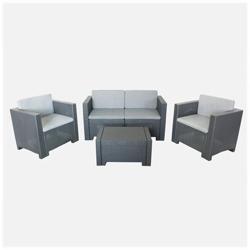 Salotto Giardino 4 Posti Colorado In Polipropilene Rattan Colore Antracite características