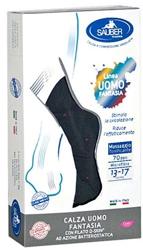 SAUBER CALZA UOMO FANTASIA Q-SKIN 70 DEN BLU POIS ROSSI TAGLIA P en oferta