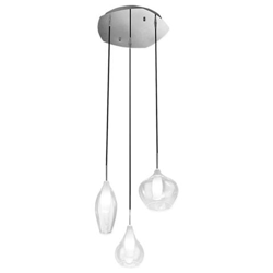 I-SKYLINE / S3 - Lampadario sospeso moderno bianco e trasparente 28 watt G9 en oferta