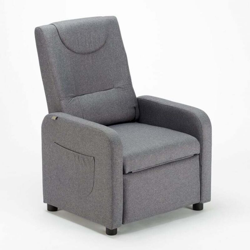 Poltrona Relax Reclinabile con Poggiapiedi in Tessuto Anna Design | Colore: Grigio Scuro precio