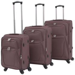 3 Pz Set Di Valigie Trolley Morbide Color Caffè precio