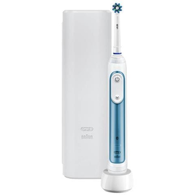 Spazzolino Elettrico Con Connessione Bluetooth, Smartring e Custodia da Viaggio, Colore Blu
