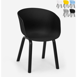 Sedia design moderno polipropilene metallo per cucina bar ristorante Senavy | Nero precio