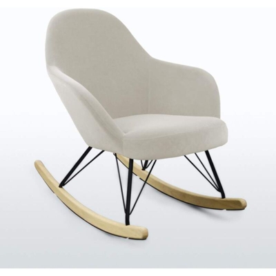 Sedia a dondolo design moderno Eiffel Rocking in velluto | Beige