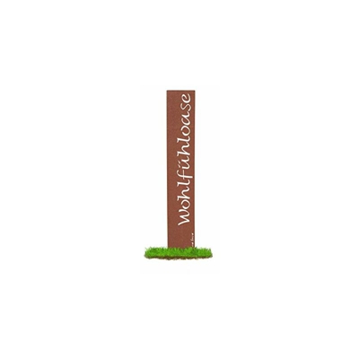 "prima terra ""Wohlfühloase - Stele da giardino, effetto ruggine, decorazione da giardino, altezza = 120 cm, larghezza = 20 cm"