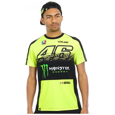 T-shirt Valentino Rossi Monster Energy Vr46 Sponsor Fluorescent Giallo (m, Giallo)