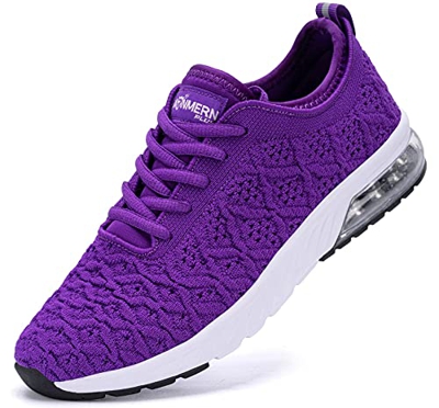 LARNMERN PLUS Scarpe da Ginnastica Donna Cuscino d'Aria Sportive Sneakers Running Sport Outdoor Fitness Corsa Tessuto Traspirante.(41EU,Viola)