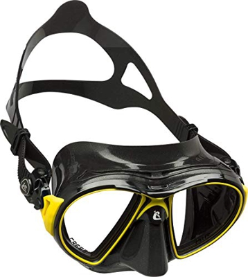 Cressi Air Mask, Maschera Subacquea Professionale Unisex-Adulto, Nero/Giallo, Taglia unica