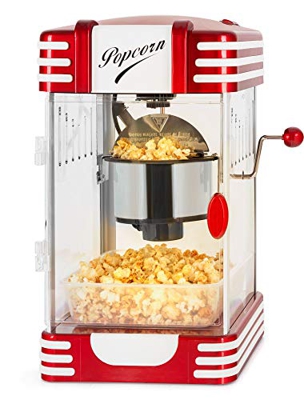 Stagecaptain PCM-300 - Macchina per popcorn, design retrò, tempo di riscaldamento breve, con cucchiai dosatori, pulizia senza problemi, illuminazione 