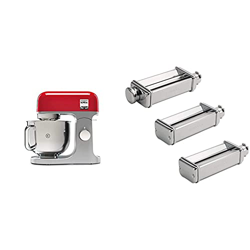 Kenwood Kmx750Rd Impastatrice Planetaria Kitchen Machine Kmix, Robot Da Cucina Mixer, 1000W & Max980Me Set Sfogliatrice, Tagliapasta Spaghetti E Tagli en oferta