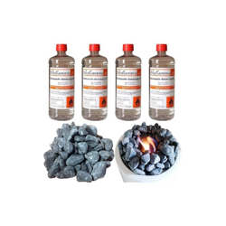 Kit Decorativo per Biocaminetti a Bioetanolo con 4 Lt di Bioetanolo Italiano e Kit di Pietre Nere características