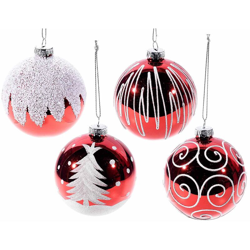 12 palline per albero di Natale in vetro decorato con glitter características