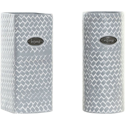 Vaso DKD Home Decor Bianco Grigio Metallo (2 pcs) (14.5 x 14.5 x 33 cm) precio