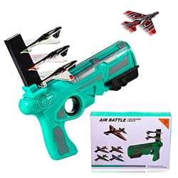 Herefun Aeroplano Giocattolo Catapult Toy, Pistola Giocattolo with 4 PCS Aereo, Airplane Toy Aliante Velivoli in Schiuma One-Click Ejection, Bubble Ca precio