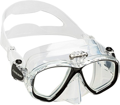 Cressi Action, Maschera Subacquea Unisex – Adulto, Trasparente Nero, Taglia Unica