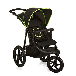 Hauck Passeggino 3 Ruote Runner, All Terrain, Ruote Gonfiabili Extra Grandi, Cappotta Parasole, Altezza Regolabile, Posizione Nanna, Cesto XL, Nero Gi en oferta