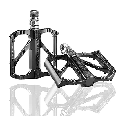 Migaven Pedali MTB, Anti-Slittamento Pedali Flat per Bicicletta, Du Cuscinetto Leggero Antiruggine E Antipolvere per Bici da 9/16", Pedale della Bicic