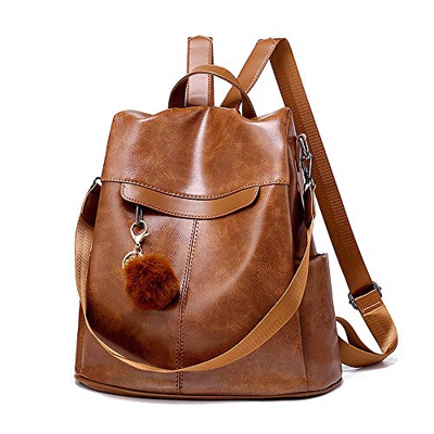 Padgene 3 in 1 Vintage Zaino Donna Borsa a Tracolla Borsetta, Zaino in pelle impermeabile antifurto per donna (281Marrone)