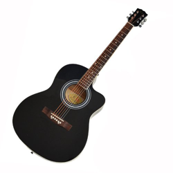 4/4 Chitarra acustica western in nero con tasteria in palissandro (rosewood) e con corde di ricambio características
