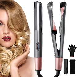 Yuragim Piastra per Capelli Curl & Straight Professionale, Styling Liscio o Mosso, Effetto Riccio, Rivestimento in Ceramica, 13 Livelli Regolazione Te características