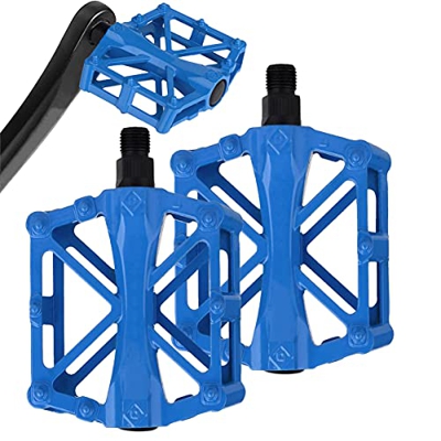 SOWELL Bicicletta Pedali, Pedali in Lega di Alluminio Mountain Bike Pedali con Anti-Skid Chiodo per BMX/MTB Bike, City Bike (Blu)