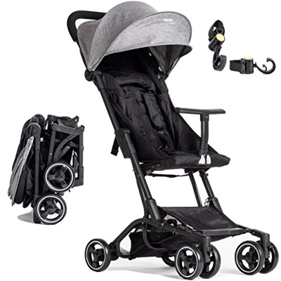 PassegginoPiuma0+ Ultraleggero 2.0 Da Viaggio Reclinabile Super Accessoriato da 6 mesi fino a 25 Kg Chiusura a Borsetta Passeggino Compatto e Leggero 