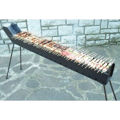CRUCCOLINI BA13 Barbecue Arrosticini a Carbone, Nero, 71x13x51 cm