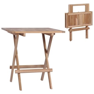vidaXL Tavolo da Bistrot Pieghevole 60x60x65 cm in Massello di Teak - Marrone