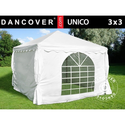 Tendone gazebo per feste UNICO 3x3m, Bianco