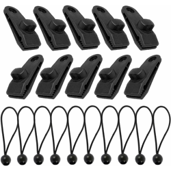 Langray - 10 set Morsetto per telone, cravatta per telone, morsetti per tenda, tenditore per copertura piscina, morsetto per tenda, tenditore per características