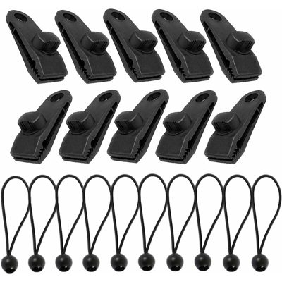 Langray - 10 set Morsetto per telone, cravatta per telone, morsetti per tenda, tenditore per copertura piscina, morsetto per tenda, tenditore per