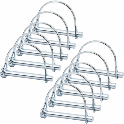 LangRay 10 pz Accoppiatore di Sicurezza Perno di Bloccaggio Asse 5/16 Pollici Perno di Bloccaggio Pto con Fermo Filo Rotondo per Rimorchi Agricoli