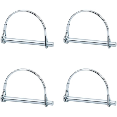 LangRay 4 pz Accoppiatore di Sicurezza Blocco Perno Asse 1/4 Pollici Blocco PTO con Filo di Fermo Rotondo per Rimorchi Agricoli Prato Giardino
