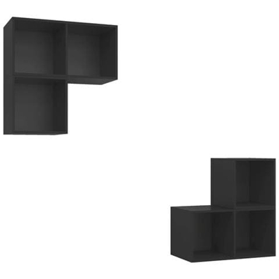 Set Mobile Tv 4 Pz Nero In Truciolato