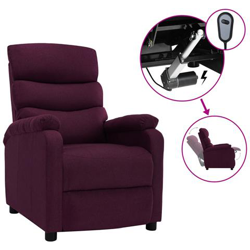 Poltrona Elettrica Reclinabile Viola In Tessuto en oferta