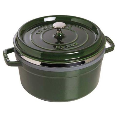 Casseruola tonda ghisa c / cestello 26cm verde basilico