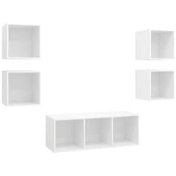 Set Mobile Tv 5 Pz Bianco In Truciolato en oferta