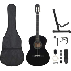 vidaXL Set Chitarra Classica per Principianti 12 pz Nera 4/4 39" en oferta