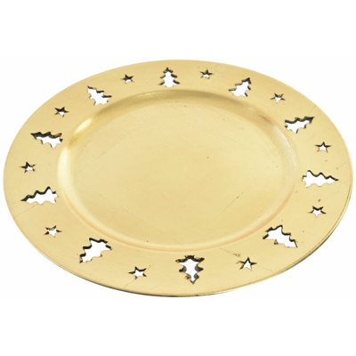 Centrotavola DKD Home Decor Dorato PP (polipropilene) Natale (33 x 33 x 2 cm)