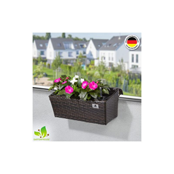 Gartenfreude Cassetta da Giardino in polyrattan, incl. agganci e Sistema per innaffio, Marrone Bicolore, 52 x 25 x 22 cm precio