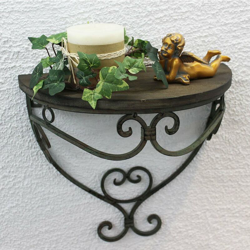 DanDiBo Scaffale a Parete 12095 Consolle a Parete 31 cm “Malaga” S in Metallo con Ripiani in Legno Scaffale Bagno precio