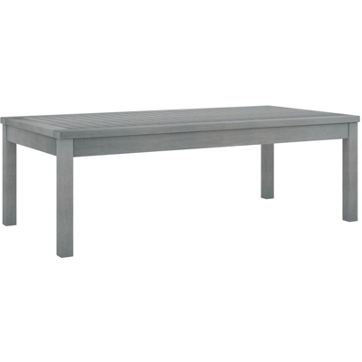 Tavolino da Caffe 100x50x33 cm Grigio Legno Massello di Acacia