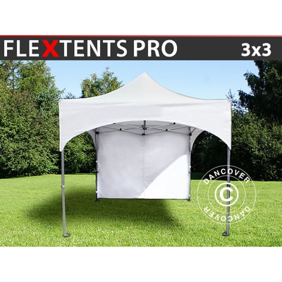 Gazebo pieghevole Gazebo rapido FleXtents PRO "Arched" 3x3m Bianco, inclusi 4 fianchi