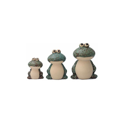 Flanacom - Set di statuette decorative in ceramica, per interni ed esterni, articolo decorativo per la casa e il giardino, decorazione per il