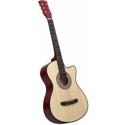 vidaXL Chitarra Acustica Western con 6 Corde 38" in Legno di Tiglio - Marrone