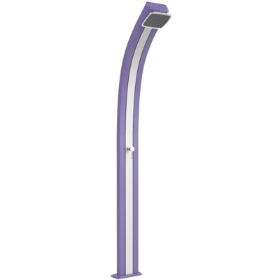Doccia calda Spring Viola con Banda Inox cm 26x12x224 ARKEMA DESIGN - prodotto made in Italy CV-A100/4005-I