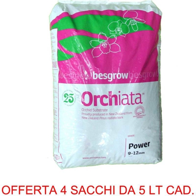 Offerta 4 Pz Orchiata Power 9-12Mm 5Lt Substrato Orchidee Giardinaggio Fiori