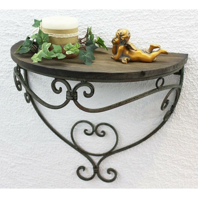 DanDiBo Scaffale a Parete 12095 Consolle a Parete 40 cm “Malaga” XL in Metallo con Ripiani in Legno Scaffale Bagno