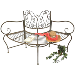 Panca JC112287 in Metallo Panca da Giardino Panca-Seduta Panca-Suolo 2 sedute 135cm Panca Rotonda precio